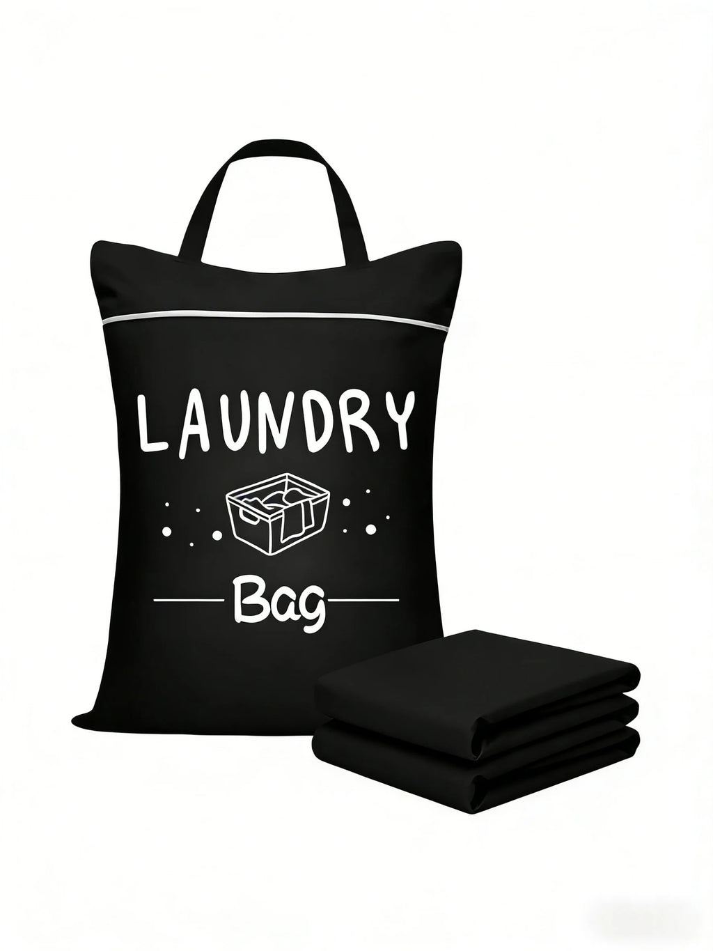 Travel Laundry Bag 48×58cm – Zippered, Washable & Foldable