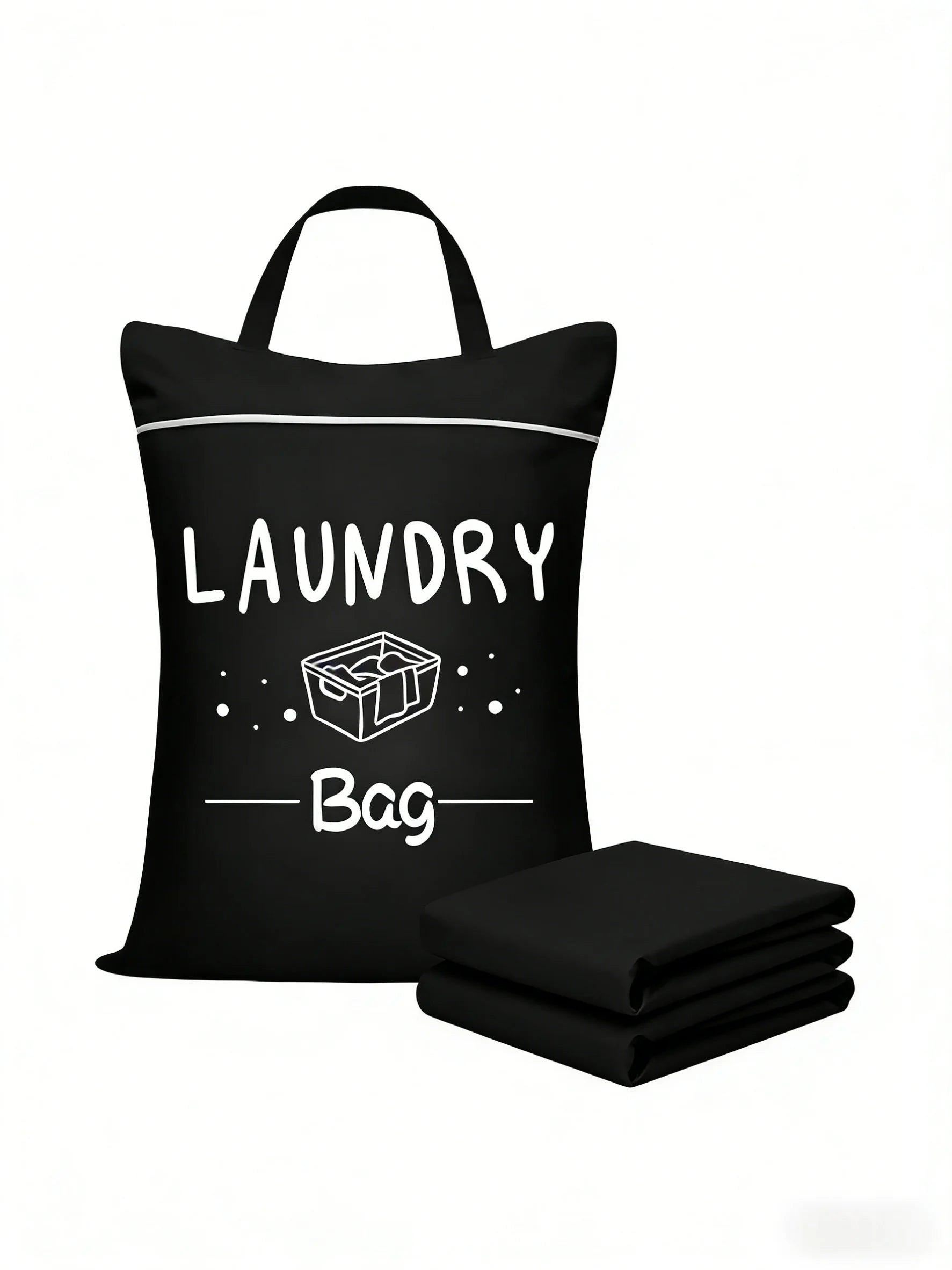 Travel Laundry Bag 48×58cm – Zippered, Washable & Foldable