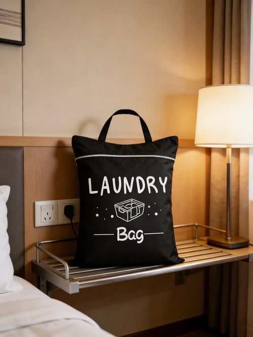 Travel Laundry Bag 48×58cm – Zippered, Washable & Foldable