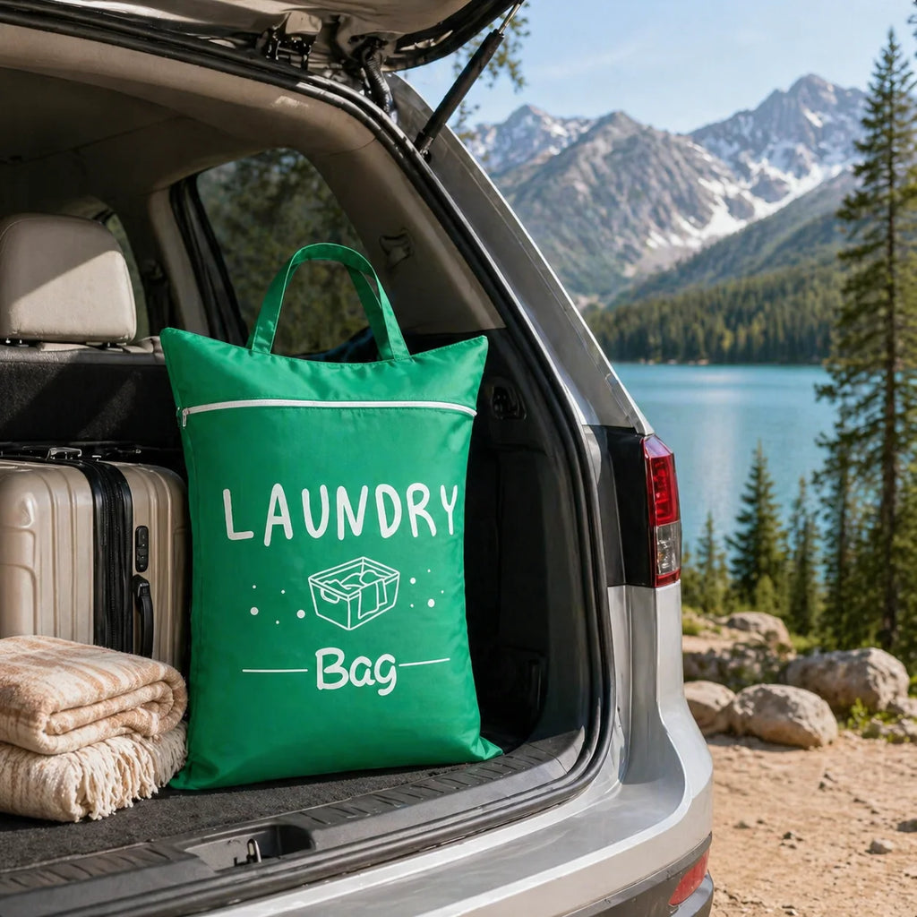 Travel Laundry Bag 48×58cm – Zippered, Washable & Foldable
